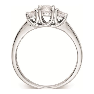 14K White Gold 3-Stone Setting Engagement Ring Mounting – view 3