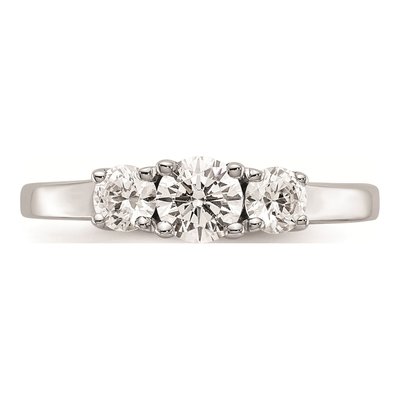 14K White Gold 3-Stone Setting Engagement Ring Mounting – view 5