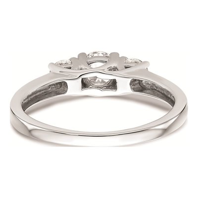 14K White Gold 3-Stone Setting Engagement Ring Mounting – view 6
