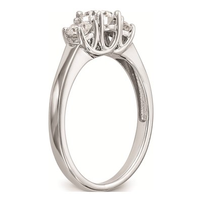 14K White Gold 3-Stone Setting Engagement Ring Mounting – view 7