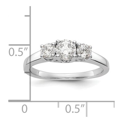 14K White Gold 3-Stone Setting Engagement Ring Mounting – view 8