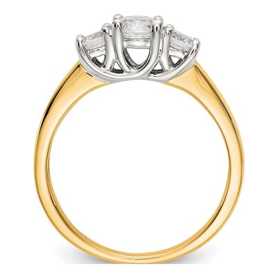 14K Two-Tone Gold 3-Stone Engagement Ring Mounting – view 3