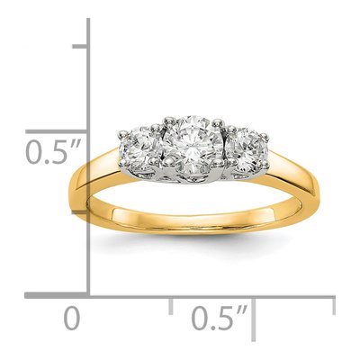 14K Two-Tone Gold Diamond Engagement Ring Semi-Mount – view 4