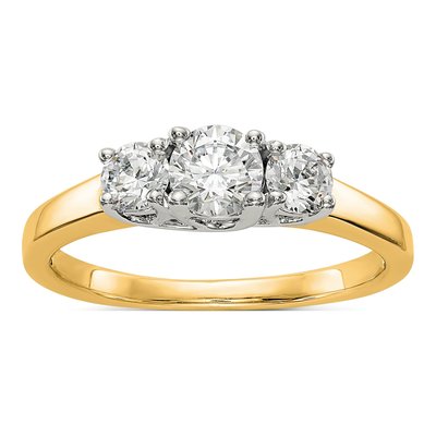 14K Two-Tone Gold Diamond Engagement Ring Semi-Mount