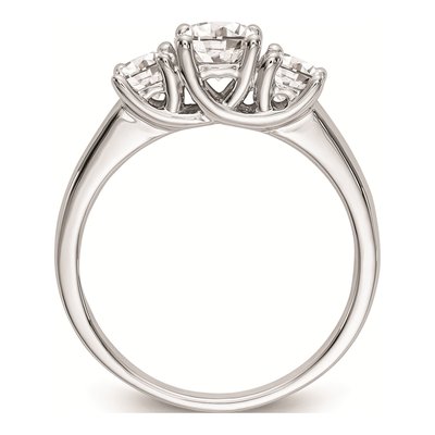 14K White Gold 3-Stone Diamond Engagement Ring Mounting – view 3