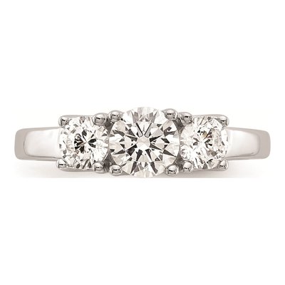 14K White Gold 3-Stone Diamond Engagement Ring Mounting – view 6