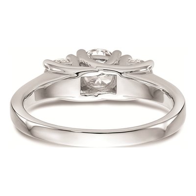 14K White Gold 3-Stone Diamond Engagement Ring Mounting – view 7