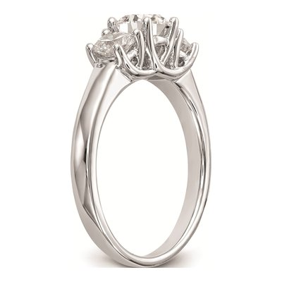 14K White Gold 3-Stone Diamond Engagement Ring Mounting – view 8