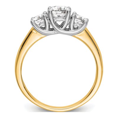 14K Two-Tone Gold 3-Stone Engagement Ring Mounting – view 2