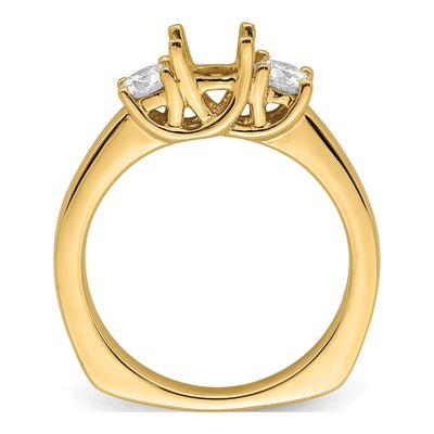 14K Yellow Gold Lab-Grown Diamond Peg Engagement Ring Semi-Mount – view 3