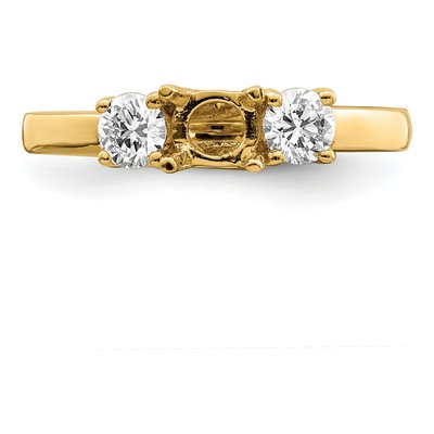 14K Yellow Gold Lab-Grown Diamond Peg Engagement Ring Semi-Mount – view 5