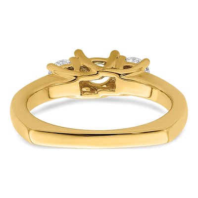 14K Yellow Gold Lab-Grown Diamond Peg Engagement Ring Semi-Mount – view 6