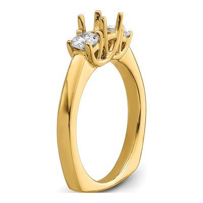 14K Yellow Gold Lab-Grown Diamond Peg Engagement Ring Semi-Mount – view 7