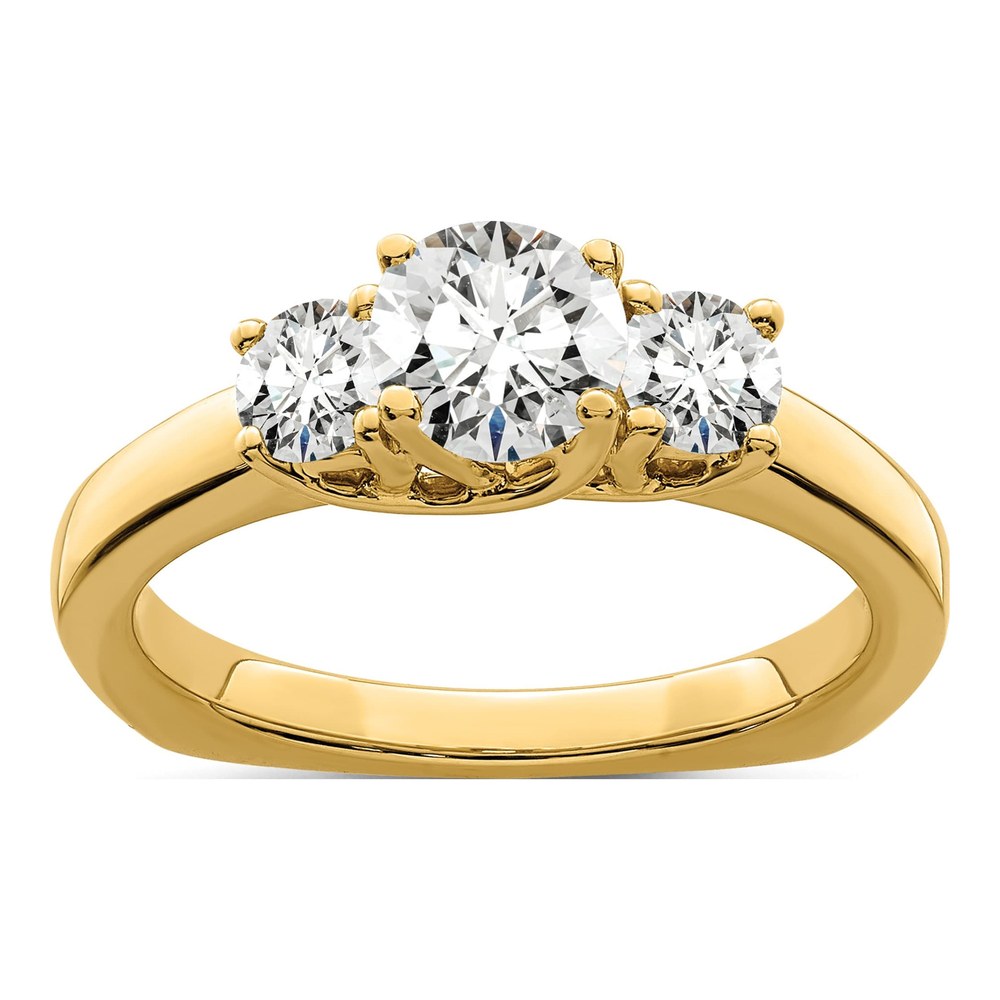 14K Yellow Gold Lab-Grown Diamond Peg Engagement Ring Semi-Mount
