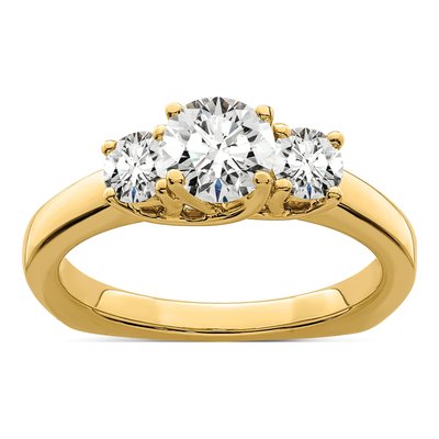 14K Yellow Gold Lab-Grown Diamond Peg Engagement Ring Semi-Mount