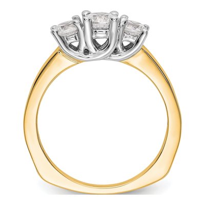 14K White Gold 3-Stone Engagement Ring Mounting – view 3