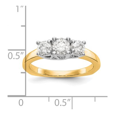 14K White Gold 3-Stone Engagement Ring Mounting – view 4