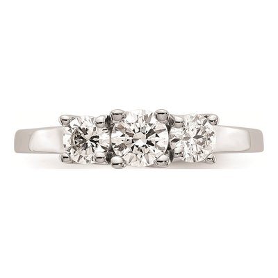 14K White Gold Diamond 3-Stone Engagement Ring Semi-Mount – view 4