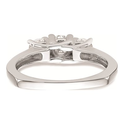 14K White Gold Diamond 3-Stone Engagement Ring Semi-Mount – view 5