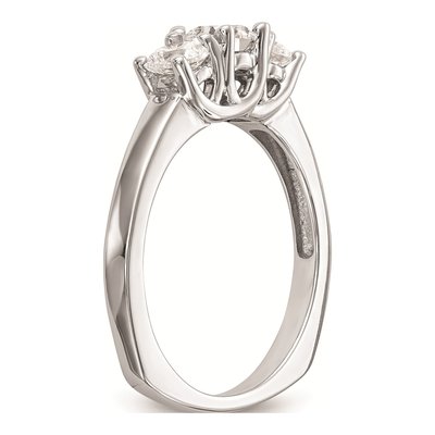 14K White Gold Diamond 3-Stone Engagement Ring Semi-Mount – view 6