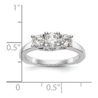 14K White Gold Diamond 3-Stone Engagement Ring Semi-Mount – view 7