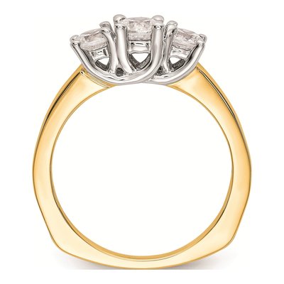 14K Two-Tone Gold Diamond Engagement Ring Semi-Mount – view 3
