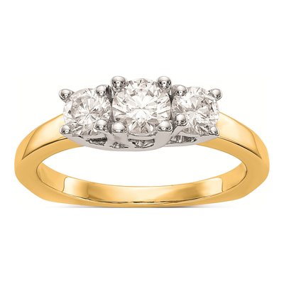 14K Two-Tone Gold Diamond Engagement Ring Semi-Mount