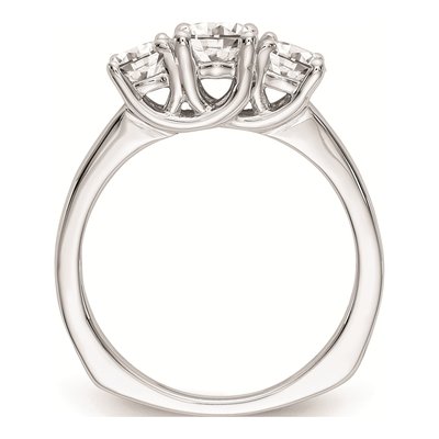14K White Gold 3-Stone Diamond Engagement Ring Mounting – view 3