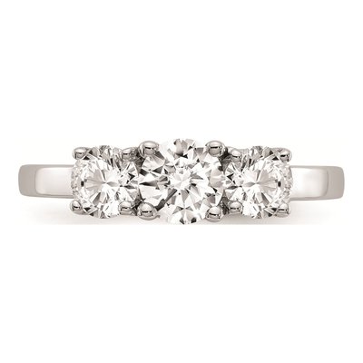 14K White Gold 3-Stone Diamond Engagement Ring Mounting – view 5