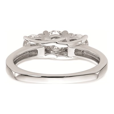14K White Gold 3-Stone Diamond Engagement Ring Mounting – view 6