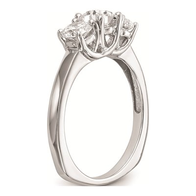 14K White Gold 3-Stone Diamond Engagement Ring Mounting – view 7