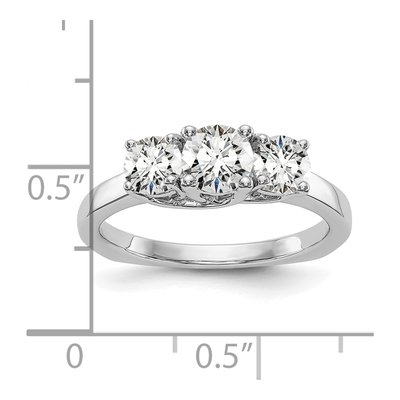 14K White Gold 3-Stone Diamond Engagement Ring Mounting – view 8