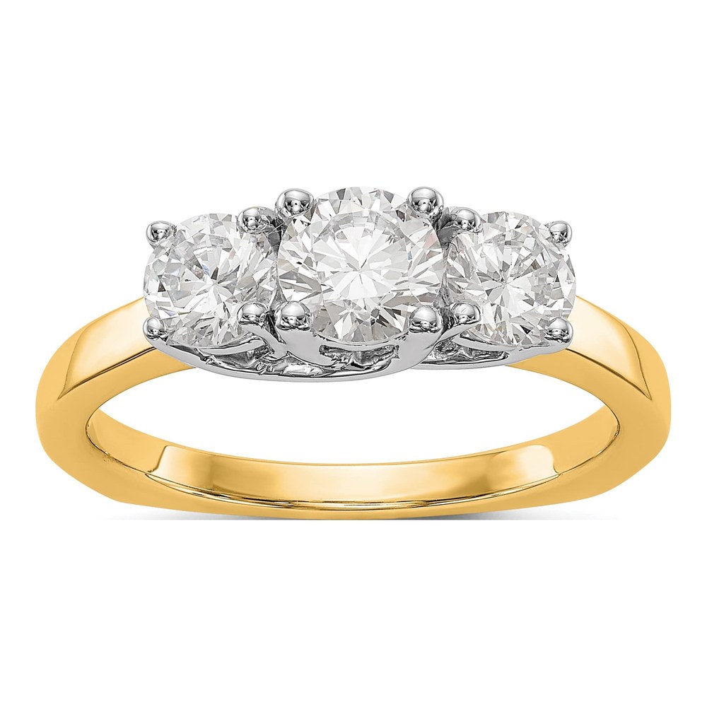 14K Two-Tone Gold Diamond Engagement Ring Semi-Mount