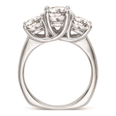 14K White Gold 3-Stone Diamond Engagement Ring Mounting – view 3