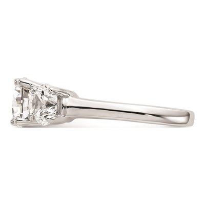 14K White Gold 3-Stone Diamond Engagement Ring Mounting – view 4