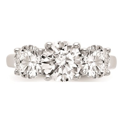 14K White Gold 3-Stone Diamond Engagement Ring Mounting – view 5