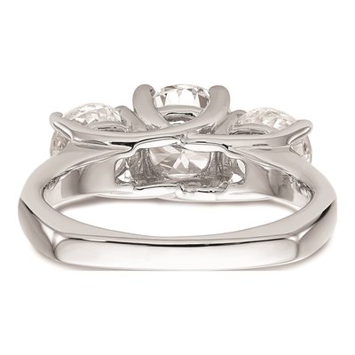 14K White Gold 3-Stone Diamond Engagement Ring Mounting – view 6