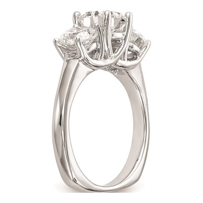 14K White Gold 3-Stone Diamond Engagement Ring Mounting – view 7