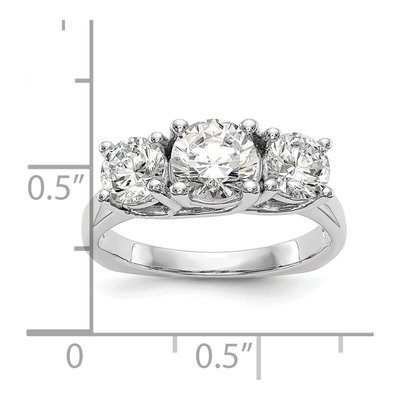 14K White Gold 3-Stone Diamond Engagement Ring Mounting – view 8