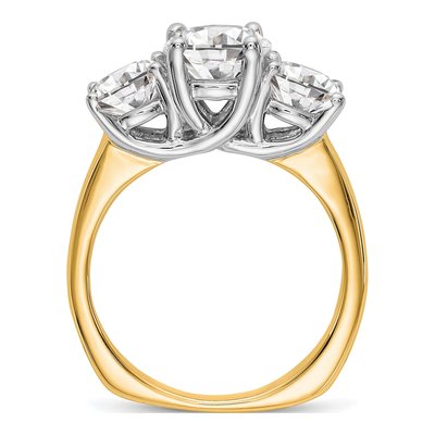 14K Two-Tone Gold 3-Stone Engagement Ring Mounting – view 3