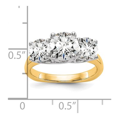 14K Two-Tone Gold 3-Stone Engagement Ring Mounting – view 4