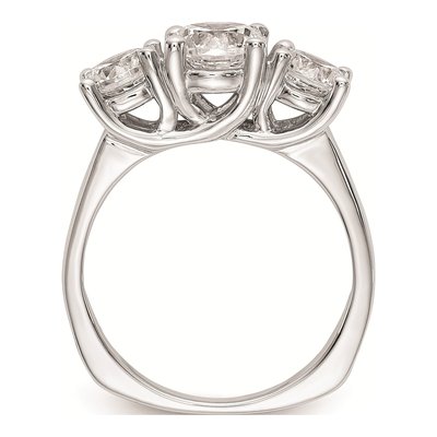 14K White Gold 3-Stone Engagement Ring Mounting – view 3