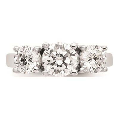 14K White Gold 3-Stone Engagement Ring Mounting – view 5