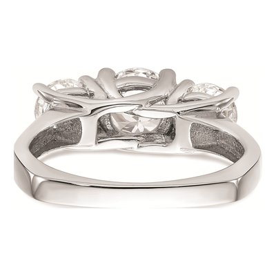 14K White Gold 3-Stone Engagement Ring Mounting – view 6
