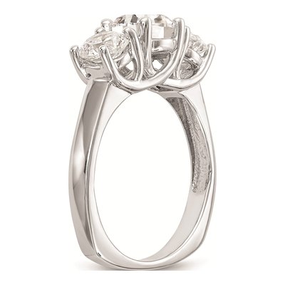 14K White Gold 3-Stone Engagement Ring Mounting – view 7