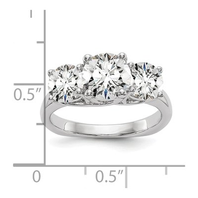 14K White Gold 3-Stone Engagement Ring Mounting – view 8
