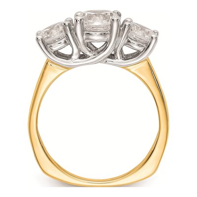 14K Two-Tone Gold 3-Stone Ring Mounting – view 3