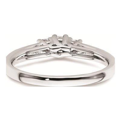 14K White Gold 3-Stone Engagement Ring Mounting – view 6