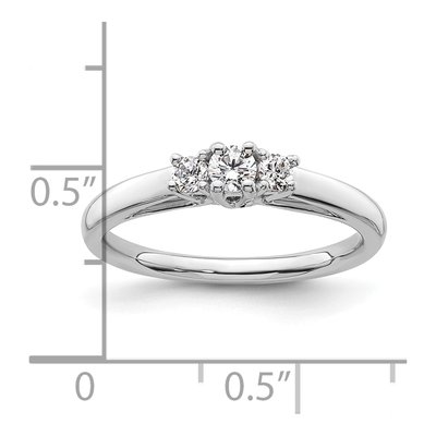 14K White Gold 3-Stone Engagement Ring Mounting – view 8