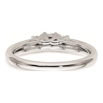 14K White Gold 3-Stone Engagement Ring Mounting – view 6